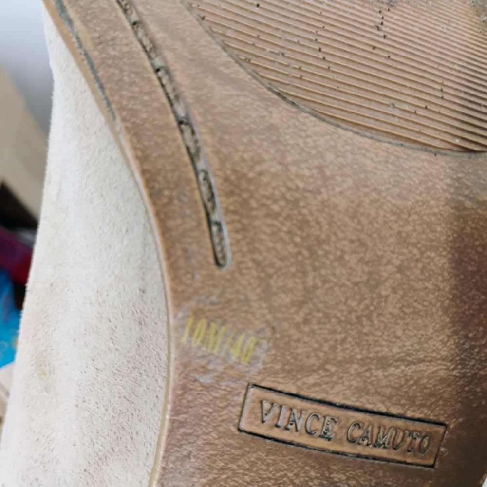 Vince Camuto‎ Boots Womens 10 M Fileana Split Shaft Ankle Bootie Brown Suede Zip - Picture 12 of 13